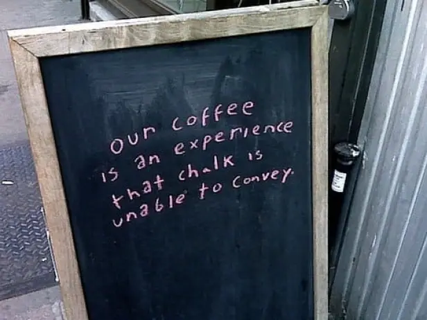 lavagnetta frase pubblicità caffetteria