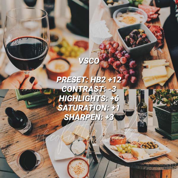 filtro per foto cibo VSCO Preset HB2