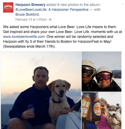 idea di contest su Facebook: Harpoon Brewery