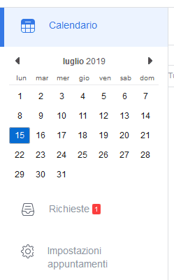 Notifica richiesta appuntamento in Calendario