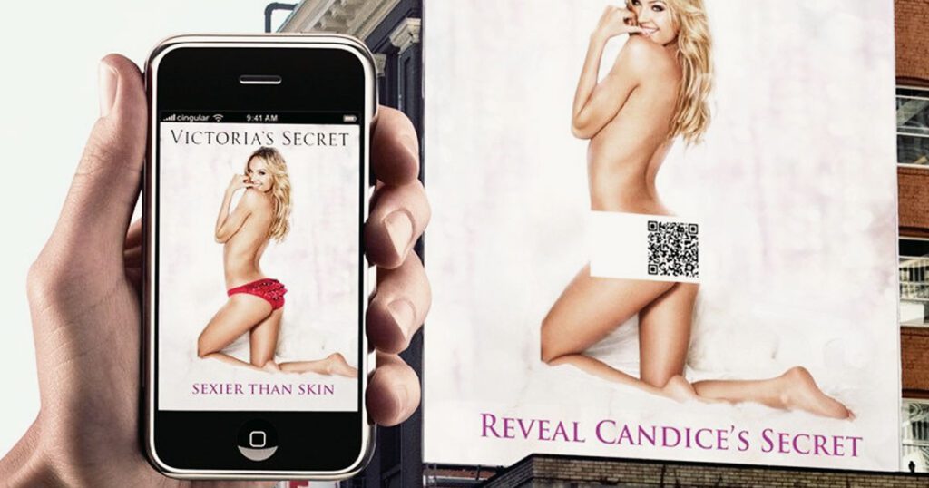 pubblicità manifesto qr code Victoria's Secret